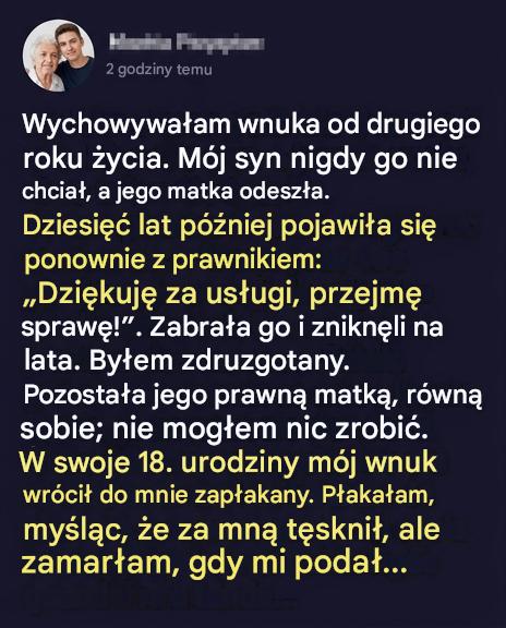 Zabrała mi wnuka, kiedy go wychowałam – po latach wrócił odmieniony