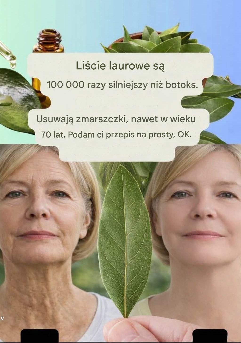 Liście laurowe są 100 000 razy skuteczniejsze niż botoks. Zwalczają zmarszczki, nawet w wieku 70 lat.
