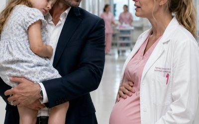 My former partner rushed into my emergency room carrying his injured daughter, only to come face-to-face with me—the doctor he had left behind months ago. What he never expected was to find me seven months pregnant, carrying the child he didn’t know existed. I didn’t break down. I didn’t let my emotions show. “I’m Dr. Adelaide,” I said professionally, ignoring the way his eyes immediately drifted to my stomach. But a few hours later, when his daughter quietly whispered a simple sentence, all the color drained from his face. The night Elias burst through the emergency room doors holding his injured daughter, he expected confusion, doctors moving quickly, forms to sign, and perhaps bad news. What he never expected was to see me. And he certainly never expected to find me standing beneath the bright hospital lights, visibly pregnant, one hand resting protectively over the child growing inside me. For a brief moment, time seemed to stop. I stood outside Trauma Bay Two with a stethoscope around my neck, my hair tied into a hurried ponytail. Months of private heartbreak had taught me how to keep my composure. Medical training prepared me for emergencies, frightened families, and difficult situations. But nothing had prepared me for seeing Elias again. “Daddy, my arm hurts,” the little girl whispered from the stretcher. His expensive suit was wrinkled. His tie hung loose. His carefully maintained appearance was gone, replaced by pure worry. For the first time, he looked less like a successful businessman and more like a father afraid of losing something precious. I took a steady breath. “I’m Dr. Adelaide,” I said gently. “And what’s your name, sweetheart?” The little girl blinked through tears. “Sophie.” “What happened, Sophie?” “I fell from the monkey bars.” “At school?” She nodded. “Daddy got really scared.” I almost reacted to the irony. Elias had always struggled to express his feelings, yet here he was trembling because his daughter had gotten hurt. I stepped closer. “I’m going to check you over carefully, okay? Let me know if anything feels uncomfortable.” “Okay.” Then I finally looked at him. “Sir, please give us a little space while we examine her.” Our eyes met. Six months vanished instantly. Recognition appeared first. Then surprise. Then his gaze dropped to my stomach. His expression changed immediately. “Adelaide,” he said quietly. Not Doctor. Adelaide. The way he used to say my name during quieter, happier days, when I still believed we had a future together. I looked away. “Let’s get imaging on her arm and run the usual checks,” I told the nurse. The team moved efficiently around us. I examined Sophie carefully, keeping my hands steady and my voice calm. But I could still feel Elias watching me. I knew exactly what he was thinking. Seven months pregnant. Six months since we separated. Six months since that rainy afternoon when I stood in his kitchen and asked a question I had avoided for too long. “Do you love me, Elias?” He hadn’t known how to answer. Instead, he admitted he didn’t know how to build the kind of life I wanted. So I left. A few weeks later, standing alone in my bathroom holding a positive pregnancy test, I realized I wasn’t starting over by myself. “Dr. Adelaide?” Sophie’s voice pulled me back. “Yes, sweetheart?” “You’re really pretty.” I smiled. “Thank you.” Her eyes drifted toward my stomach. “Are you having a baby?” “I am.” “That’s amazing,” she said. “I’ve always wanted a little sister.” Behind me, I heard Elias take a sharp breath. Nobody else noticed. I did. Once upon a time, I knew every change in his expression. Fortunately, Sophie’s scans showed nothing serious. A minor wrist fracture and overnight observation were all she needed. By late evening, she was resting comfortably upstairs. The emergency was over. The silence afterward felt far more complicated. I found Elias standing alone in a consultation room, staring out the window. “Sophie is doing well,” I said. He turned slowly. “Is the baby mine?” The question carried more vulnerability than I had ever heard from him. Without thinking, my hand rested over my stomach. “Your daughter needs your attention right now,” I replied. “Focus on her.” “Adelaide…” “No.” My voice shook despite my effort to stay composed. “You don’t get to have this conversation after disappearing for six months.” Regret crossed his face. “I didn’t know.” “You never tried to find out.” “I thought you wanted distance.” “I wanted you to choose us.” The words escaped before I could stop them. He looked devastated. “I was afraid,” he admitted. “Yes,” I said softly. “Can we talk?” “Some conversations come too late.” Then I walked away. Hours later, I sat alone in the hospital cafeteria, staring at a cup of coffee that had long gone cold. Outside, the city lights shimmered against the night sky. My phone vibrated. A message from Elias. My heart tightened instantly. The text was simple. Sophie keeps asking for the kind doctor with the baby. She can’t fall asleep. Would you mind checking on her? Full story in 1st comment 👇