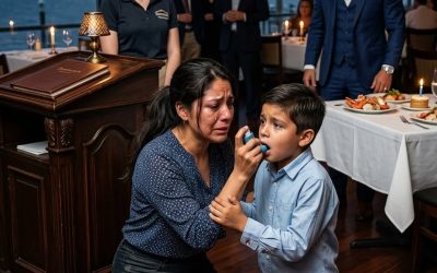 HER OWN BOSS CALLED HER “FAMILY” IN PUBLIC… THEN HUMILIATED HER CHILD IN FRONT OF EVERYONE.  For three years, Maribel unlocked the back door of Harbor Pearl before sunrise.  She scrubbed the floors.  Cleaned the restrooms.  Stayed late without pay.  Swallowed every insult because her little boy, Leo, needed medicine more than she needed pride.  All Leo wanted was one simple birthday wish:  To sit at Table Six.  The table by the water.  The table Maribel had cleaned a hundred times but never thought she deserved to sit at.  So she saved coins.  Skipped meals.  Sold the last thing she had from her late husband.  And finally, on Leo’s birthday, she walked through the front door as a customer.  But the moment Victor saw her, his smile disappeared.  He leaned close and whispered words Leo was never supposed to hear.  “You clean here. You don’t dine here.”  Maribel tried to stay calm.  She only wanted soup for her son.  But then the menus changed.  The food suddenly became “unavailable.”  And when Maribel finally stood up to defend her crying child, Victor reached for a folder that would destroy everything…