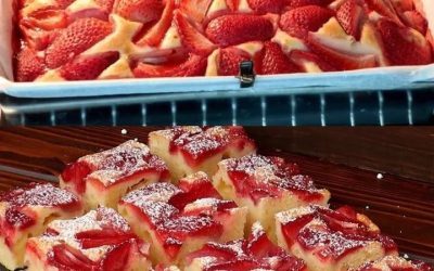 Tak proste: lekkie i puszyste ciasto jogurtowe z truskawkami, które można włożyć do piekarnika w zaledwie 5 minut.