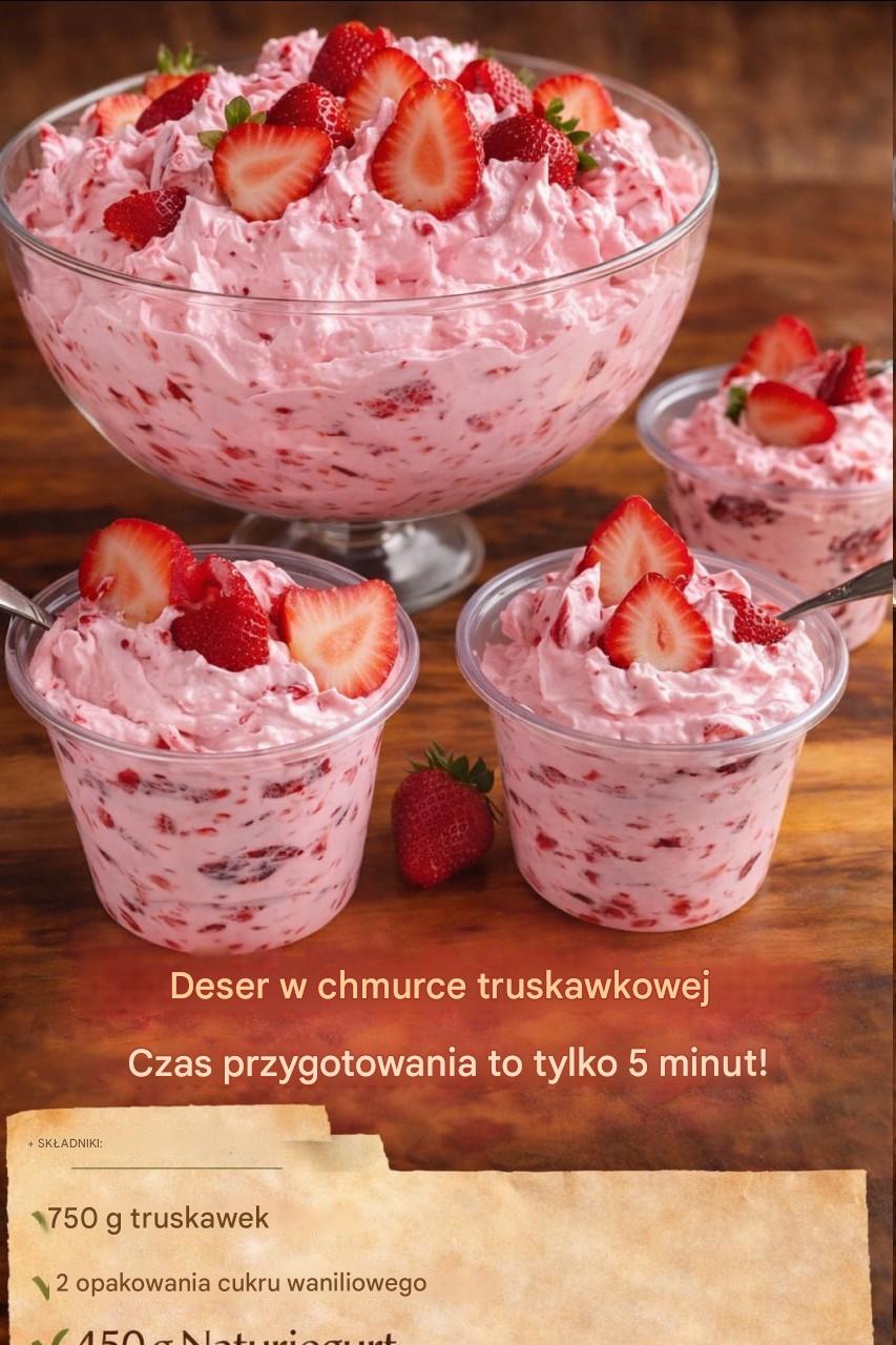 Deser truskawkowo-chmurkowy w 5 minut