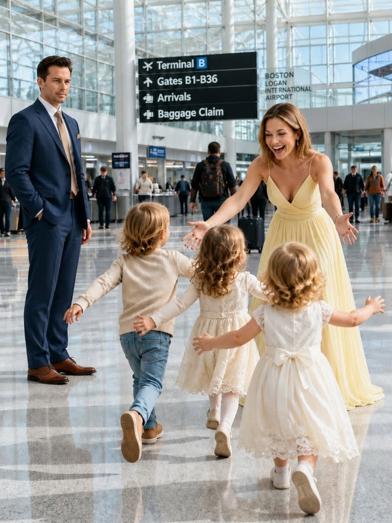Powiedział mi, żebym sama wychowała dziecko – osiemnaście miesięcy później zobaczył trójkę maluchów na lotnisku Boston Logan i zdał sobie sprawę, co stracił