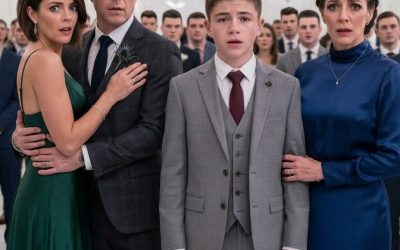 Mój mąż przyprowadził swoją kochankę na galę w mojej sukni i z moją obrączką. Kiedy przedstawiono ją jako jego żonę, milczał. Włożyłam czarny garnitur, zadzwoniłam do mojego prawnika i czekałam, aż nasz syn powie: „Tato, dzisiaj ty płacisz za wszystko”.