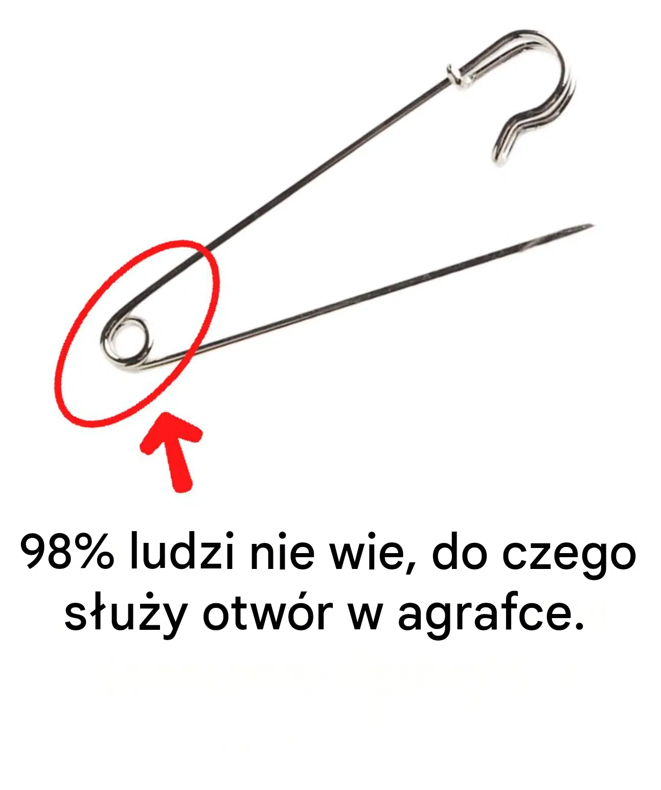 Porady domowe Do czego służy mały otwór w agrafce?