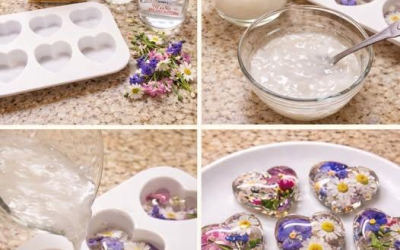 Serca i kwiaty ze skrobi kukurydzianej: piękne witraże DIY