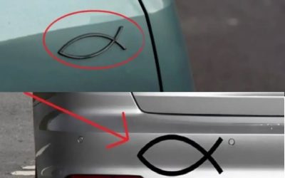 Jakie jest znaczenie małego symbolu w kształcie ryby, który widzimy z tyłu samochodów, i dlaczego jest stosowany?